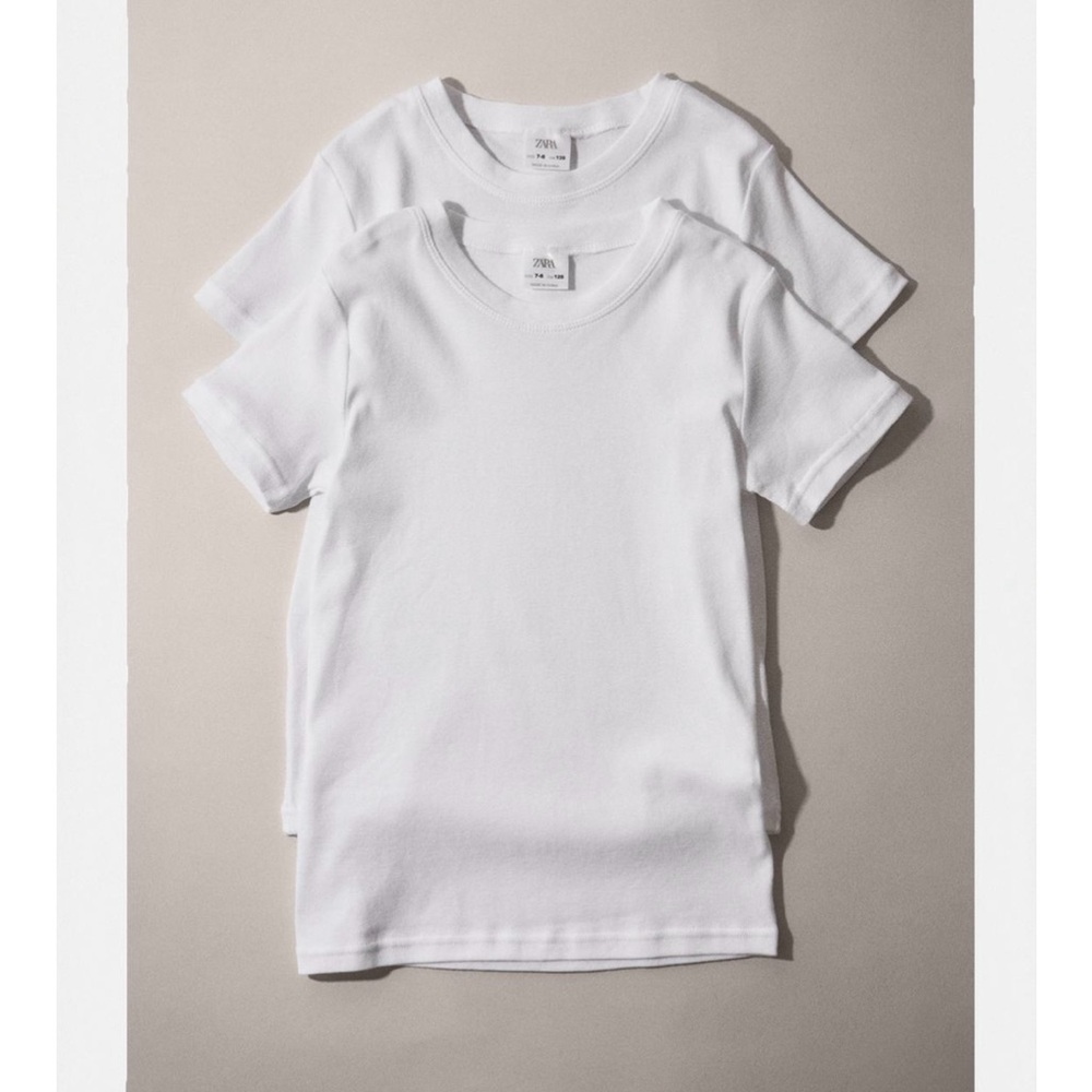 Zara Boys White tee undershirts NWT